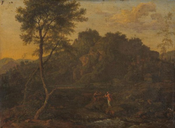 Abraham Genoels, Nymph and Shepherd Making Music in a Landscape