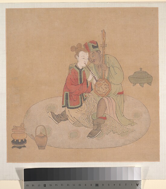 Unidentified artist, Tartar Officer with Blond Lady Playing Musical Instruments