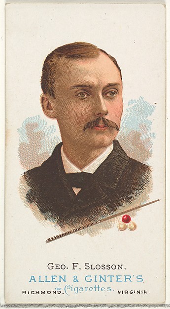 Allen & Ginter, George F. Slosson, Billiard Player, from World's Champions, Series 1 (N28) for Allen & Ginter Cigarettes