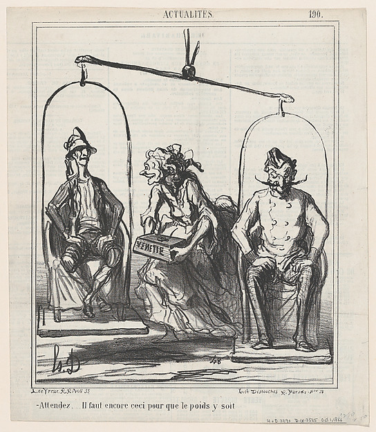 Honoré Daumier, Wait, we still need this to get the weight right!, from "News of the Day"