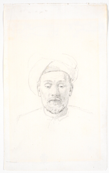 Martinus Rørbye, Skægget mandsportræt, set en face, med turban
