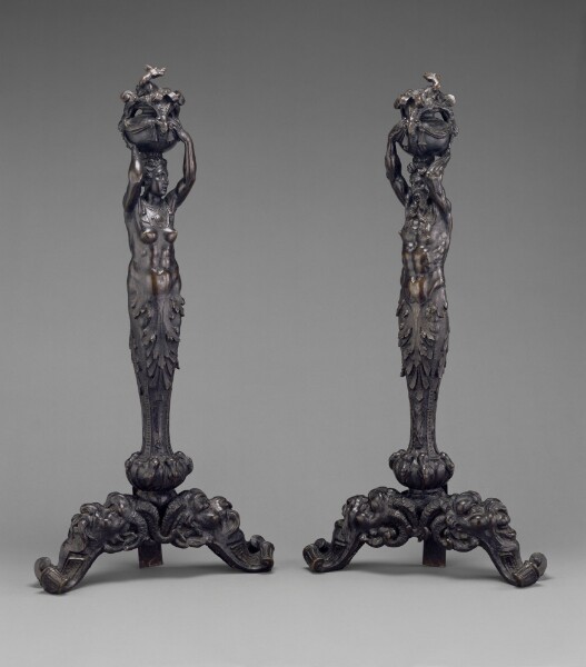 Unknown, Pair of Andirons in the Form of a Female and a Male Herm