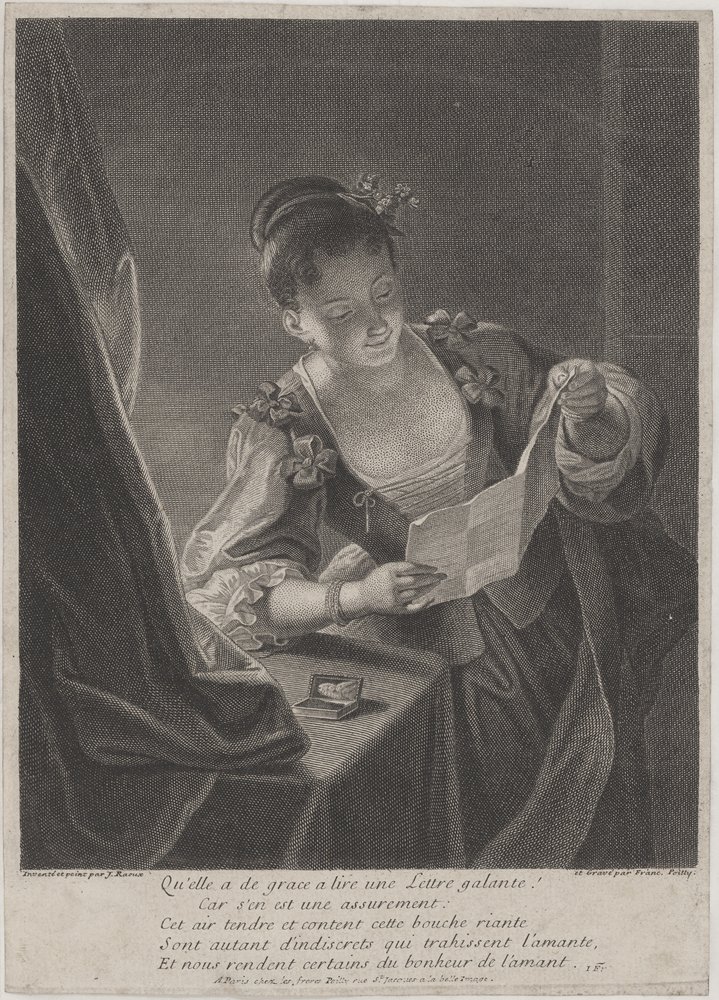 François II. Poilly, Liebesbrief lesendes Mädchen
