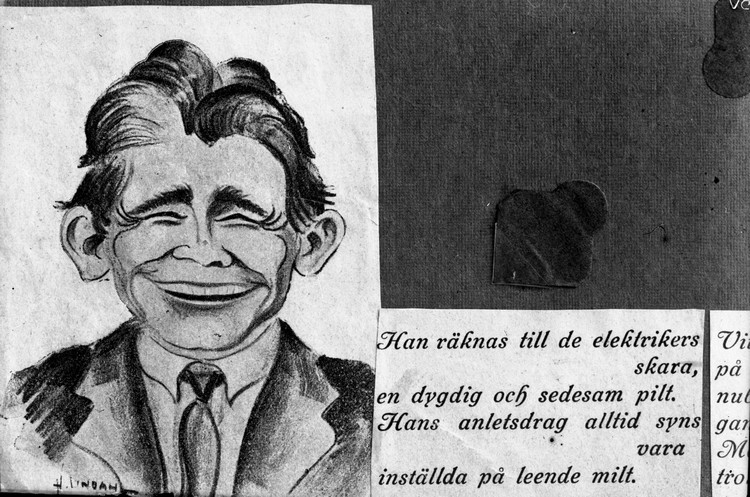Oscar Finished, Repro av tidningsteckning.