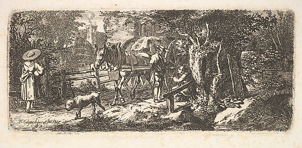 Johann Christoph Erhard, Alms given by a cart driver