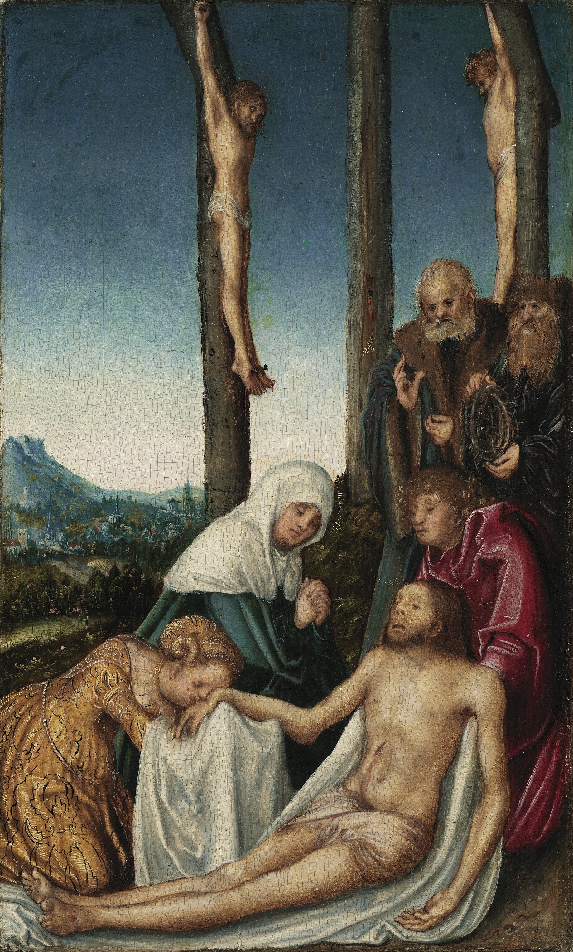 Lucas Cranach the Elder, The Lamentation with the Two Thieves Crucified