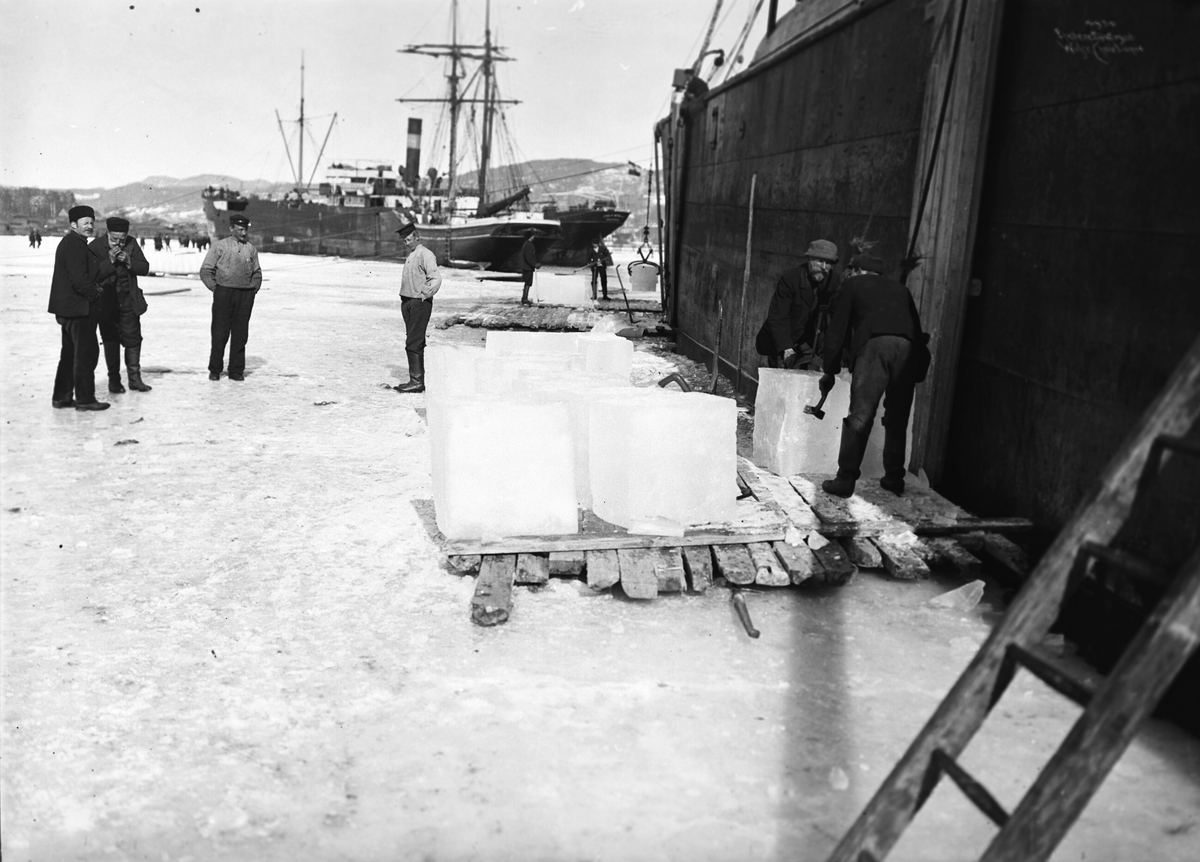 Anders Beer Wilse, Prot: Isskjæring i Drammensfjorden Dampskibe 16/3