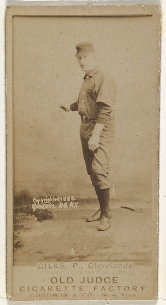 Goodwin & Company, Robert James "Bob" Gilks, Pitcher, Cleveland, from the Old Judge series (N172) for Old Judge Cigarettes