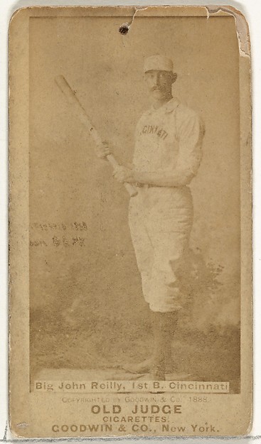 Goodwin & Company, John Good "Long John" Reilly, 1st Base, Cincinnati, from the Old Judge series (N172) for Old Judge Cigarettes