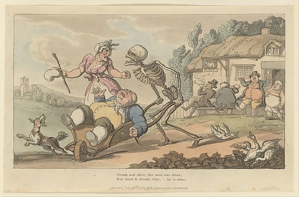 Thomas Rowlandson, The Sot (The English Dance of Death, plate 12)