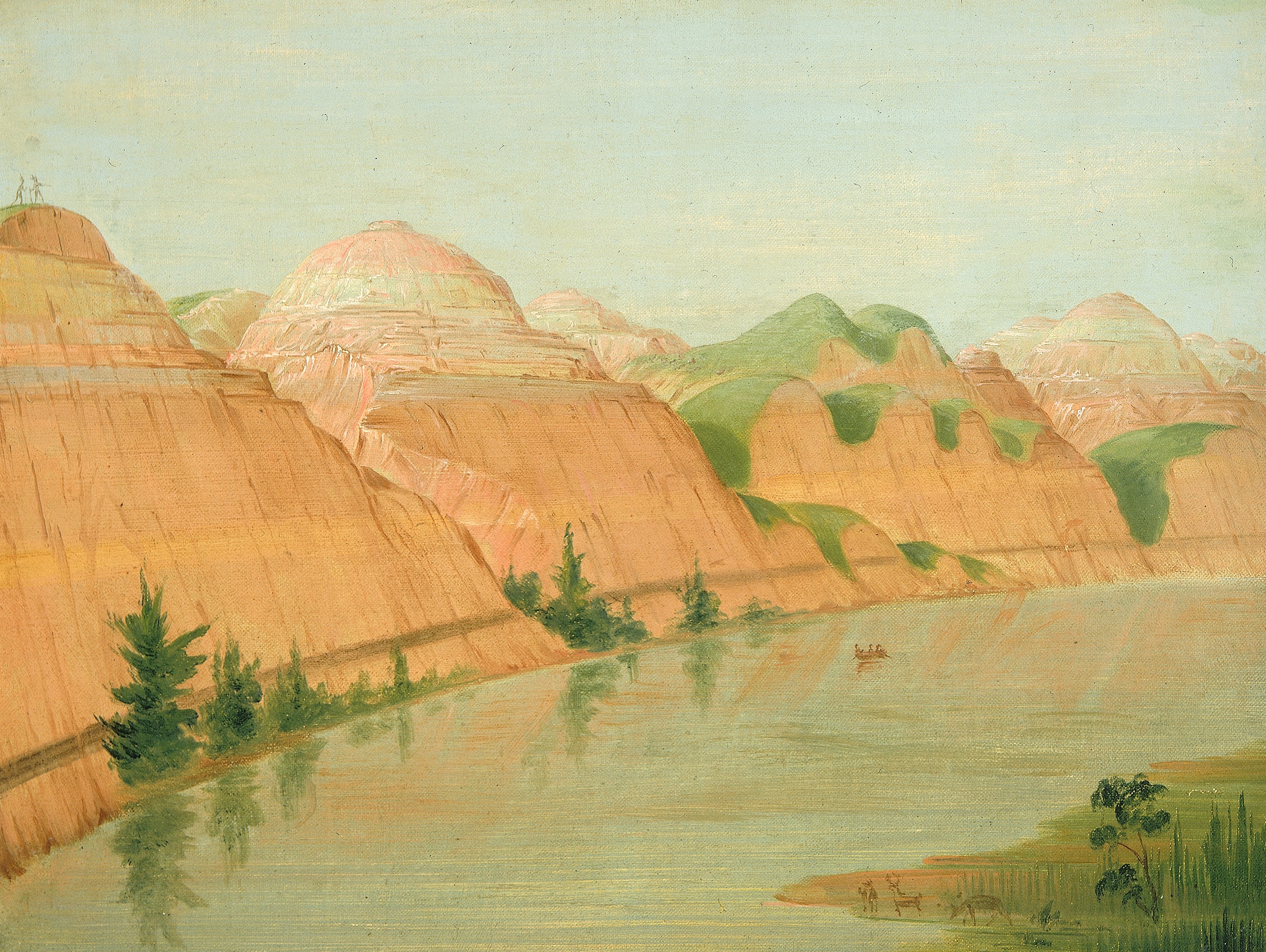 George Catlin, Magnificent Clay Bluffs, 1800 Miles above St. Louis