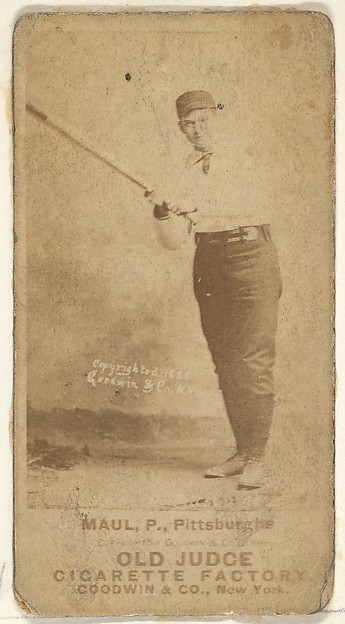Goodwin & Company, Al Maul, Pitcher, Pittsburgh, from the Old Judge series (N172) for Old Judge Cigarettes