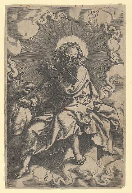 Heinrich Aldegrever, Saint Luke, from "The Four Evangelists"