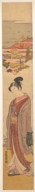 Isoda Koryūsai, Young Man Strolling near the Sea