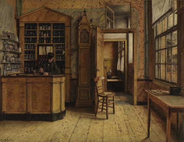Henri De Braekeleer, The old Inn "Het Loodshuis" in Antwerp