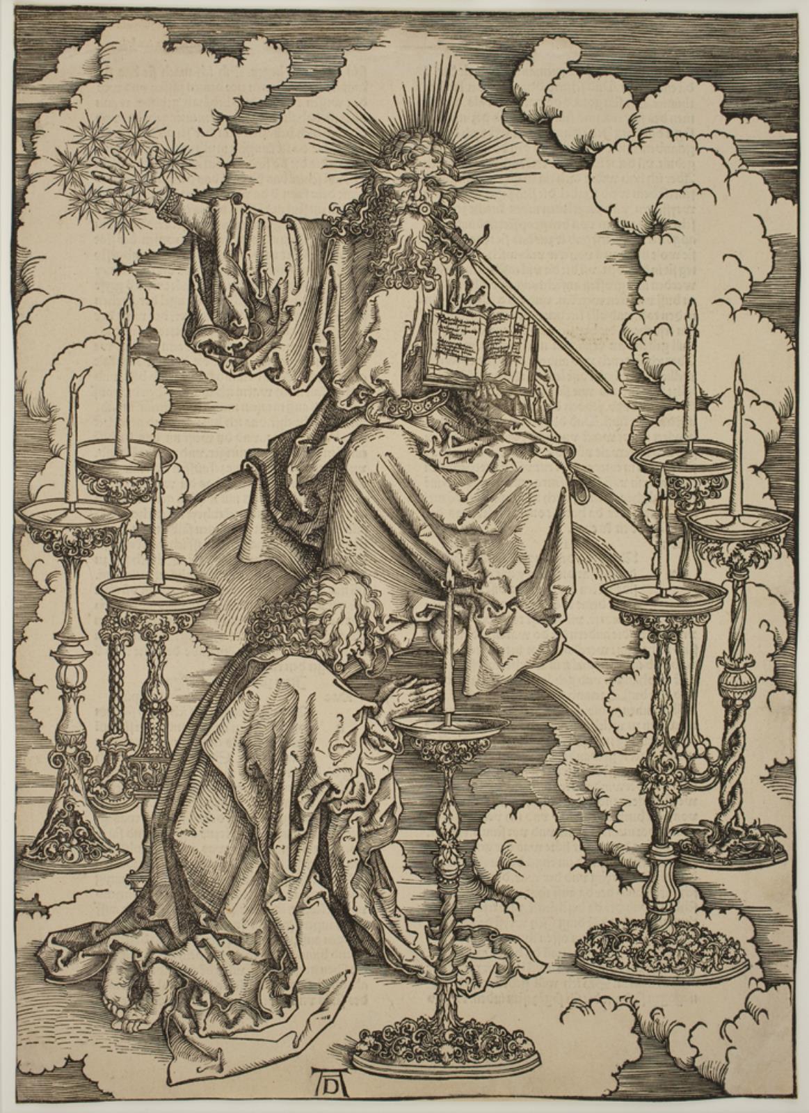 Albrecht Dürer, De syv guldlysestager åbenbares for Johannes