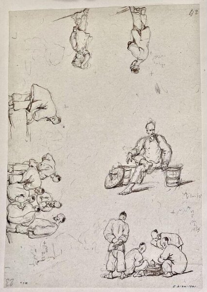 George Chinnery, Six studies of Chinese figures, Macau