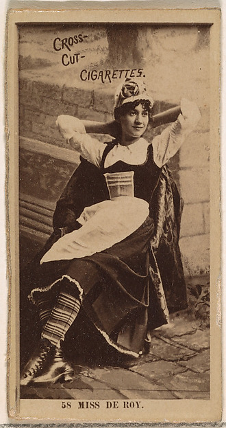W. Duke, Sons & Co., Card Number 58, Miss De Roy, from the Actors and Actresses series (N145-2) issued by Duke Sons & Co. to promote Cross Cut Cigarettes
