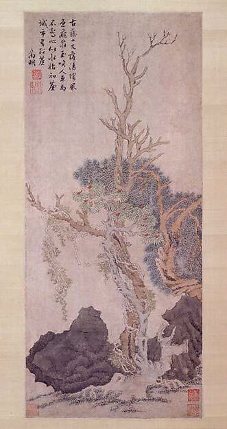 Unidentified artist, Old Wisteria among Trees and Rocks
