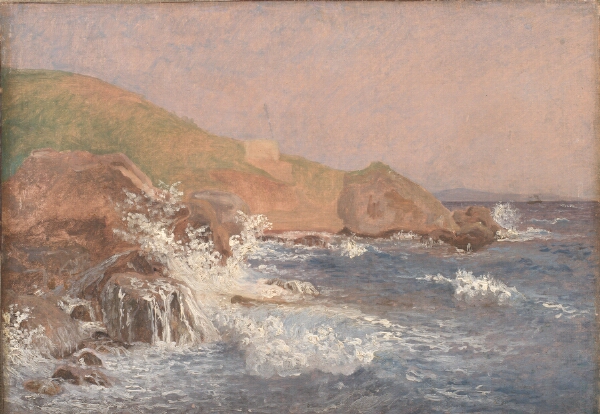 Christen Købke, Klipper og oprørt sø. Capri