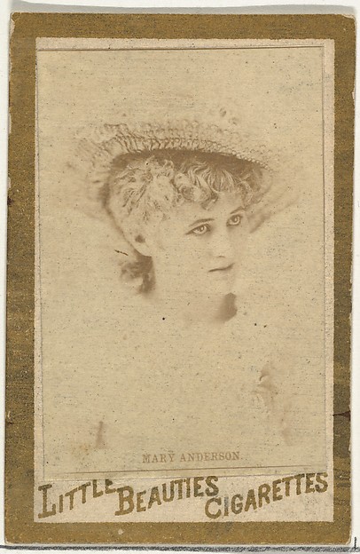 Allen & Ginter, Mary Anderson, from the Actresses and Celebrities series (N60, Type 1) promoting Little Beauties Cigarettes for Allen & Ginter brand tobacco products
