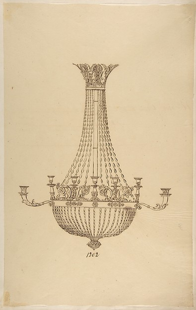 Anonymous, French, 19th century, Design for a Chandelier