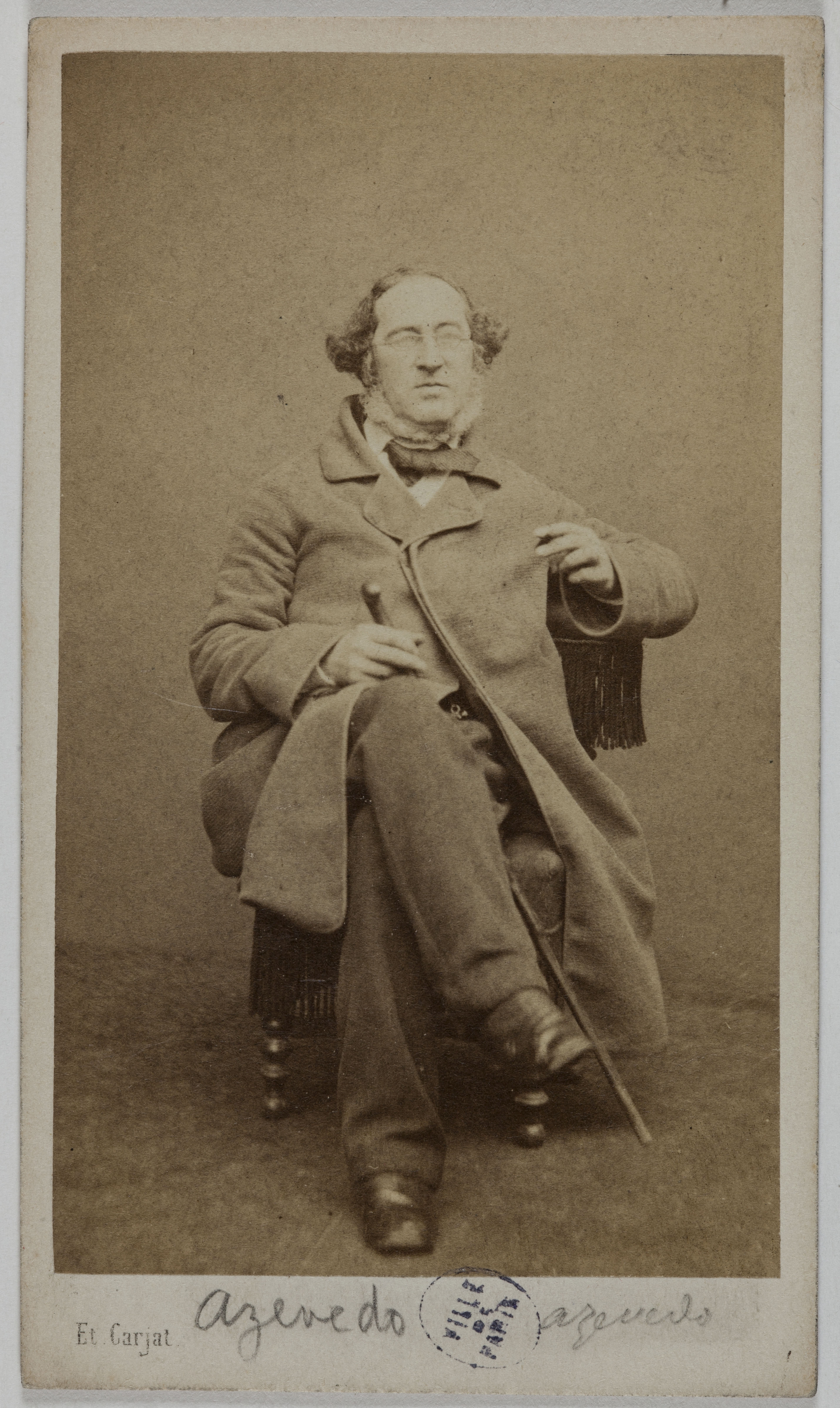 Etienne Carjat, Portrait d'Alexis Azevedo (1813-1875), (critique musical et flûtiste)