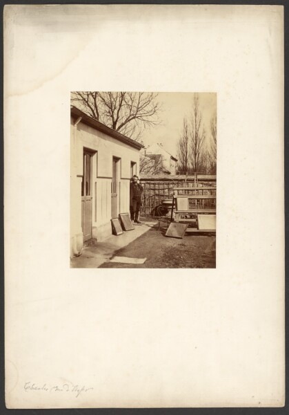 Charles Marville, Charles Delahaye in the Courtyard of Marville's Studio, rue d'Enfer