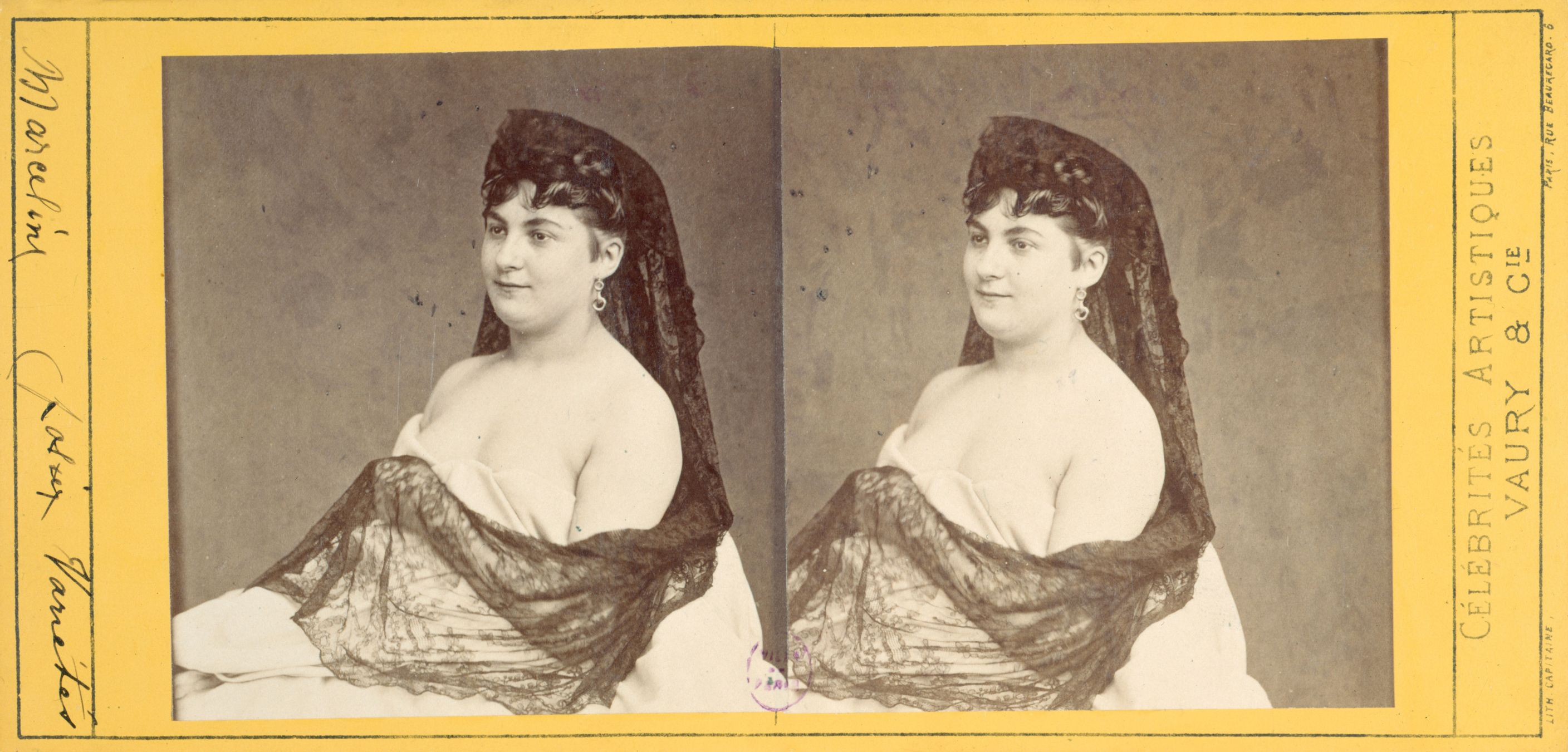 Vaury et Cie, Portrait de Marceline, actrice aux théâtre des Variétés
