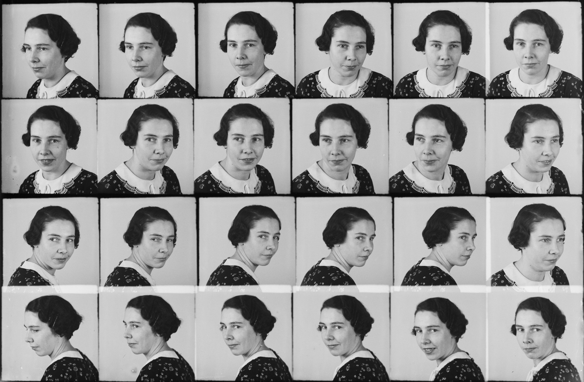 Skötsner-Edhlund, Ateljéporträtt - kvinna, Östhammar, Uppland, 1936