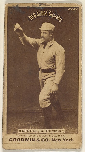 Goodwin & Company, Frederick Herbert "Fred" Carroll, Catcher, Pittsburgh, from the Old Judge series (N172) for Old Judge Cigarettes