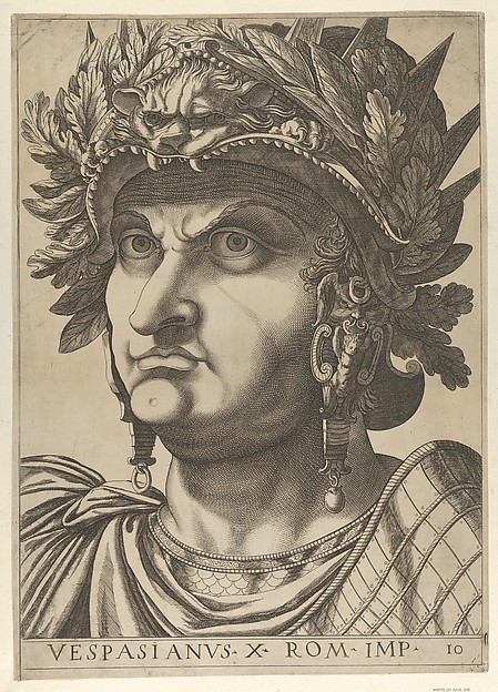 Anonymous, Plate 10: Vespasian with his head turned slightly to the left, from "The Twelve Caesars"