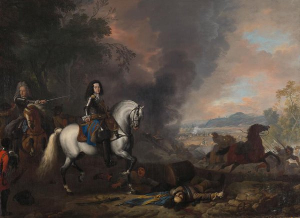 Jan van Huchtenburg, Hendrik Casimir II, vorst van Nassau-Dietz, bij een veldslag