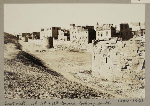 K.A.C. Creswell, Great corner tower at Darb al-Mahruq and two towers to south of it, Ayyubid Wall, Cairo