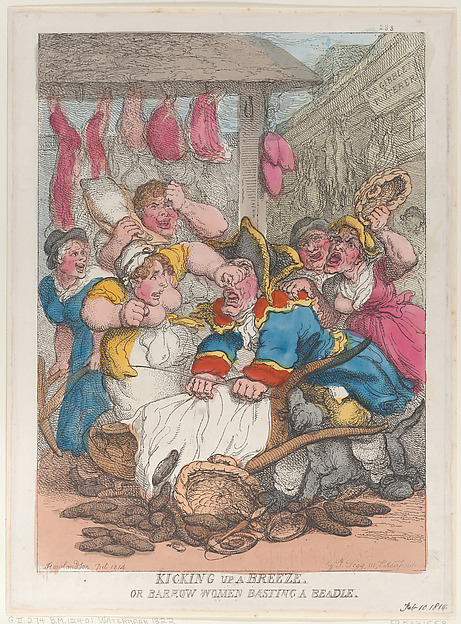 Thomas Rowlandson, Kicking Up a Breeze or Barrow Women Basting a Beadle