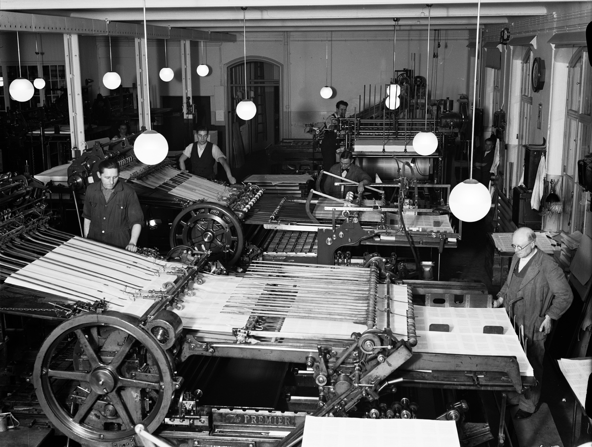 Paul Sandberg, Sannolikt Almqvist & Wiksell Tryckeri AB, Västra Ågatan 16, Uppsala, interiör 1937