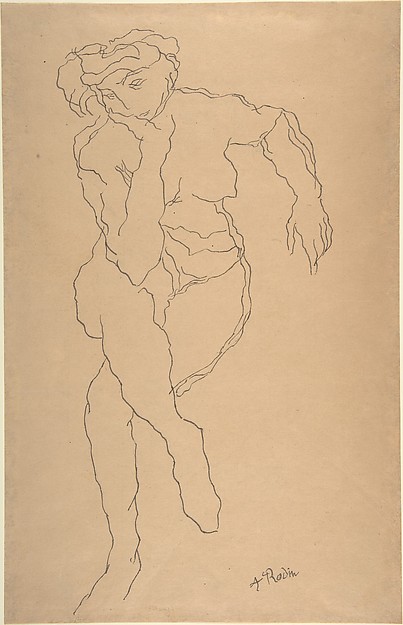 Anonymous, Copy after a reproduction of a Rodin drawing