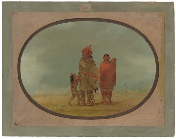 George Catlin, Copper Chief, His Wife, and Children
