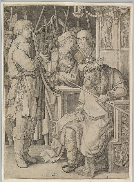 Lucas van Leyden, David Playing the Harp Before Saul
