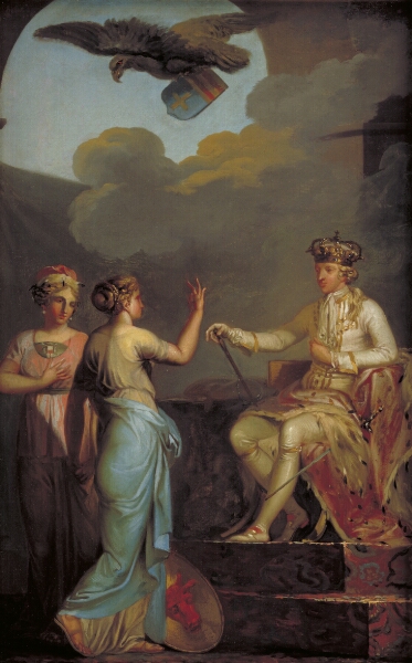 Nicolai Abildgaard, Christian VII forener den hertugelige med den kongelige del af Holsten i 1773