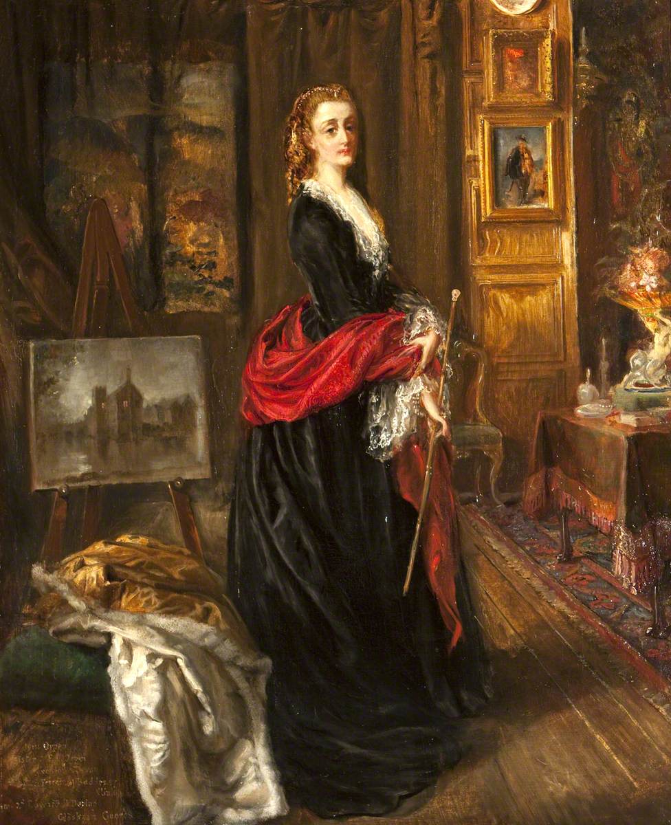 Rebecca Dulcibella Orpen, Self-portrait in her Painting Room at Baddesley Clinton