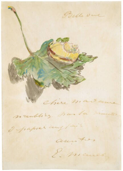 Édouard Manet, Letter Decorated with a Snail on a Leaf