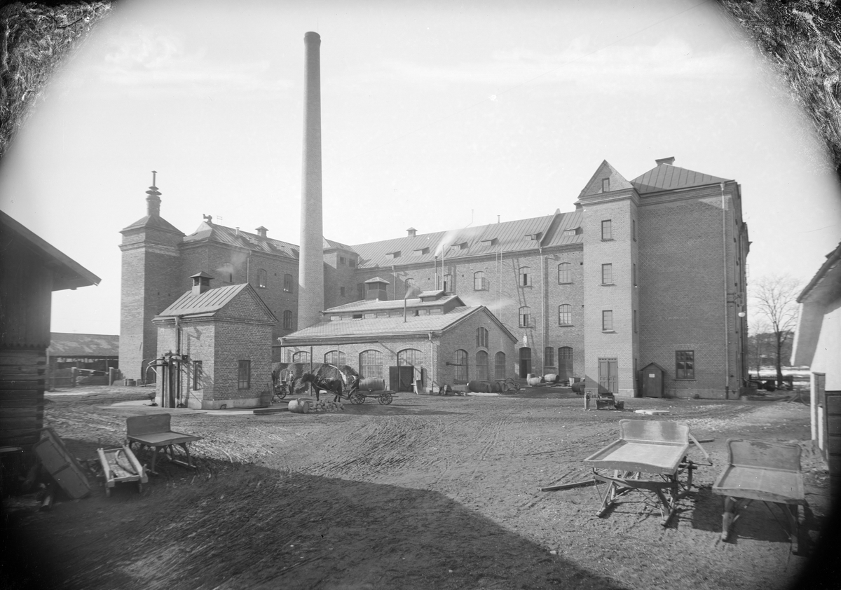 Henri Osti's Fotografiateliér, The Yeast Factory from the farm side, Upsala Ångqvarns AB