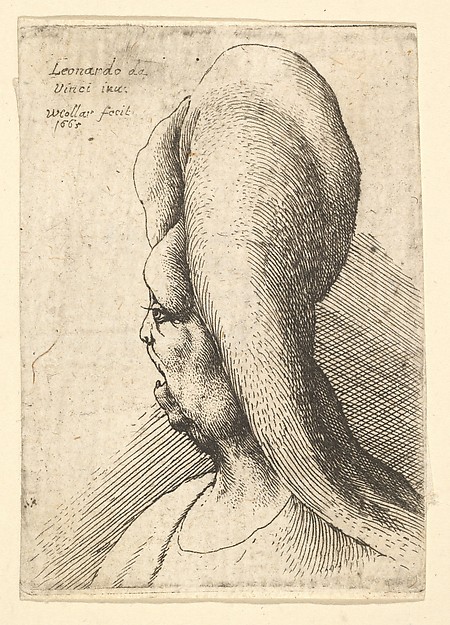 Wenceslaus Hollar, Bust of a deformed old woman with one tooth, facing left