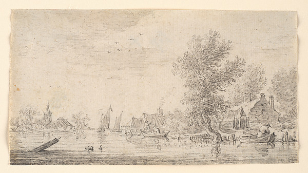 Jan van Goyen, Village on a River