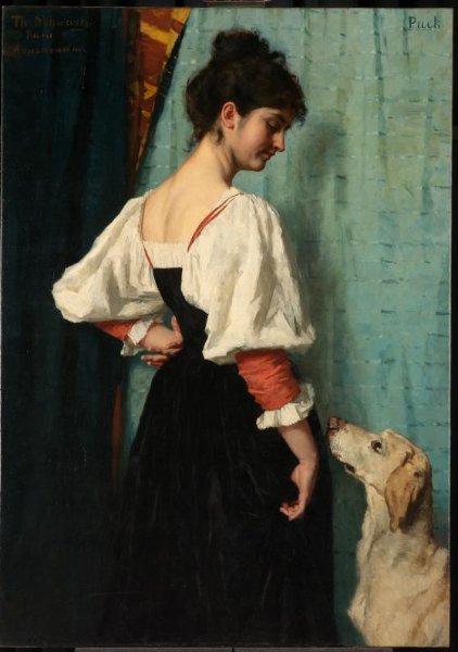 Thérèse Schwartze, Jonge Italiaanse vrouw met hond Puck