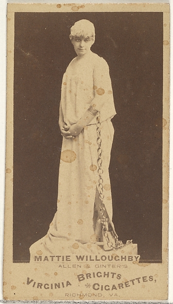 Allen & Ginter, Mattie Willoughby, from the Actors and Actresses series (N45, Type 1) for Virginia Brights Cigarettes