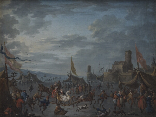 Arnold Frans Rubens, Landskab med kaner og skøjteløbere på isen