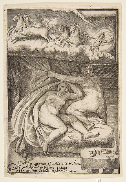 Giulio Bonasone, Venus and Mars discovered by Apollo, from "The Loves of the Gods"