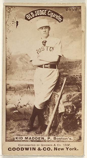 Goodwin & Company, Kid Madden, Pitcher, Boston, from the Old Judge series (N172) for Old Judge Cigarettes